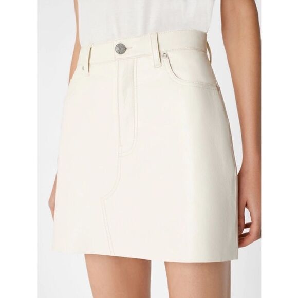 Frame Le High N Tight Skirt Bone Ivory Cream Mini Sz 27 NWT $198 - Picture 5 of 8